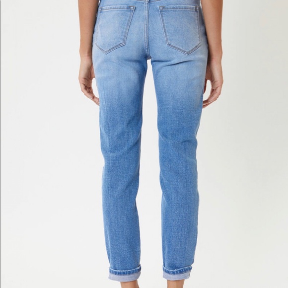 High Rise Button Fly Leopard Patch Skinny Jeans - Picture 8 of 13